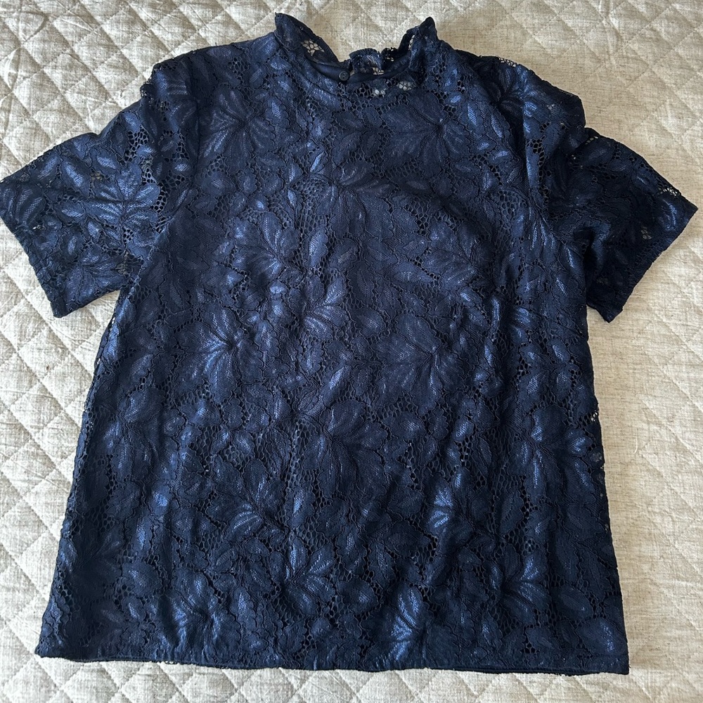 H&M Charcoal Lace Blouse